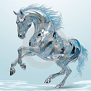 Galloping Horse In Liquid Metal Art Nouveau Style photo