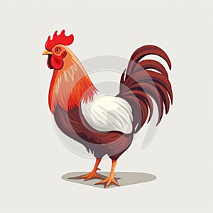 Hyper-realistic Rooster Illustration On Gray Background