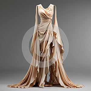 Hyper Realistic Sarong Beige Dress By Lauren Coffin