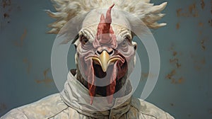 Hyper-realistic Sci-fi Chicken Painting