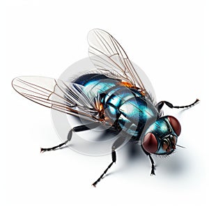 Hyper-realistic Sci-fi Fly On Transparent Background - 3d Realism photo