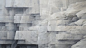 Hyper-realistic Sculpture: A Multidimensional Perspective Of A Gray And White Rocky Cliff