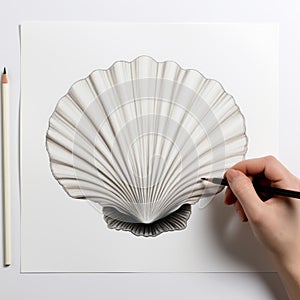 Hyper-realistic Sea Shell Drawing With Pencil