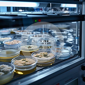 Bacterial Cultures in Laboratory Incubator photo