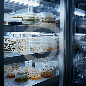 Bacterial Cultures in Laboratory Incubator photo
