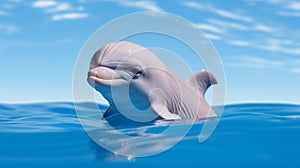 Hyper-realistic Toy Dolphin In Dreamy Pastels