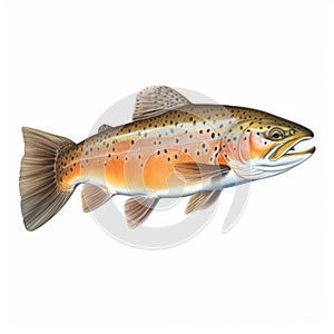 Hyper-realistic Trout Stock Photo With Detailed Penciling