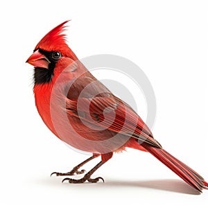Hyper-realistic Uhd Images Of Red Cardinal In High-key Lighting photo