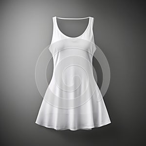 Hyper Realistic White Dress With Zipper Top - Hd Tank Top Fashion