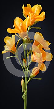 Hyper Realistic Yellow Frugid Flower 3d Model With Stem
