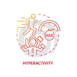 Hyperactivity, focus issues red gradient concept icon