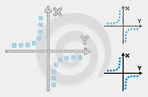 Hyperbola Plot Vector Mesh 2D Model and Triangle Mosaic Icon