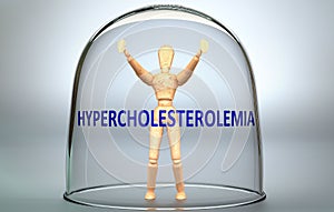Hypercholesterolemia can separate a person from the world and lock in an isolation that limits - pictured as a human figure locked