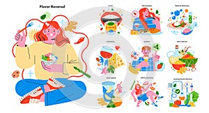 Hyperconnectivity concept set. Vector illustration