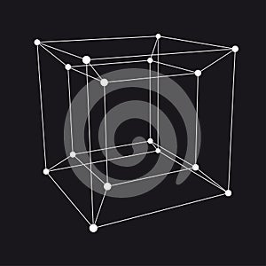 Hypercube 3D object. Vector Illustration
