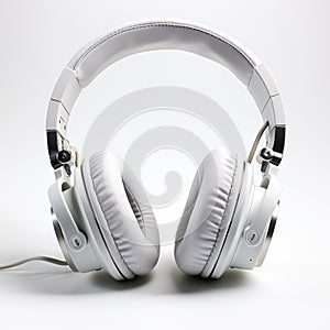 Hyperealistic White Headphones Mockup With Uhd Image