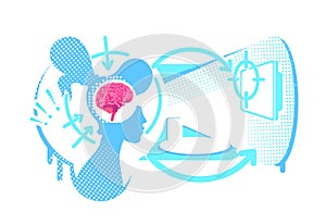 Hyperfocus flat concept vector illustration