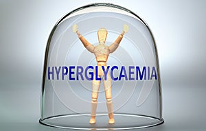 Hyperglycaemia can separate a person from the world and lock in an isolation that limits - pictured as a human figure locked photo