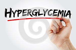 Hyperglycemia text with marker