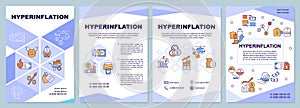 Hyperinflation blue brochure template