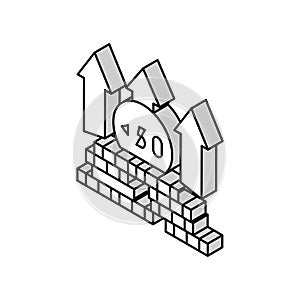 hyperinflation finance isometric icon vector illustration photo