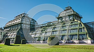 Hyperlapse Greenhouse in park of Schoenbrunn