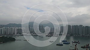 Hyperlapse view on the West Kowloon on a cloudy day