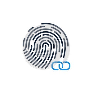 Hyperlink chain symbol link. Fingerprint security vector