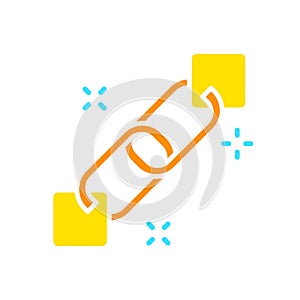 Hyperlink line icon. Web design, online, internet, search bar, information, domain, network. Vector color icon on white background