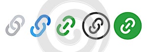 Hyperlink link chain symbol icon set collection attachment