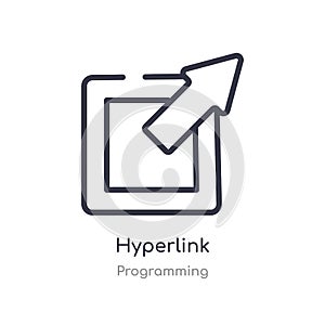 hyperlink outline icon. isolated line vector illustration from programming collection. editable thin stroke hyperlink icon on