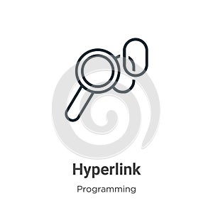 Hyperlink outline vector icon. Thin line black hyperlink icon, flat vector simple element illustration from editable programming