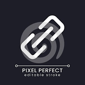 Hyperlink pixel perfect white linear ui icon for dark theme