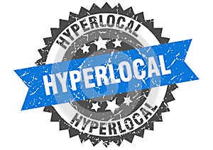 Hyperlocal stamp. hyperlocal grunge round sign.