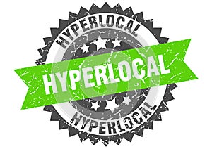 hyperlocal stamp. hyperlocal grunge round sign.