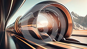 hyperloop futuristic background digital art illustration, Generative AI