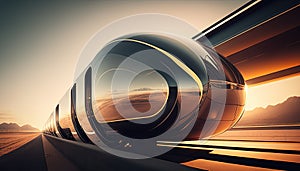 hyperloop futuristic background digital art illustration, Generative AI