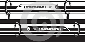 Hyperloop overground and underground trains photo
