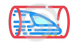 hyperloop railway color icon animation