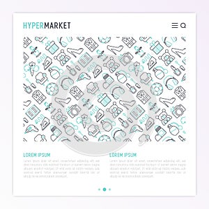 Hypermarket concept with thin line icons