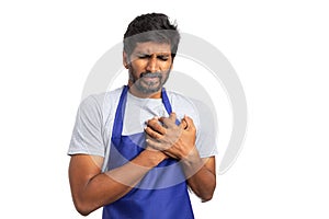 Hypermarket employee with heart pain