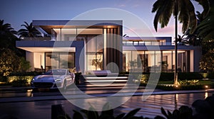 Hypermodern luxurious modern house, AI generated