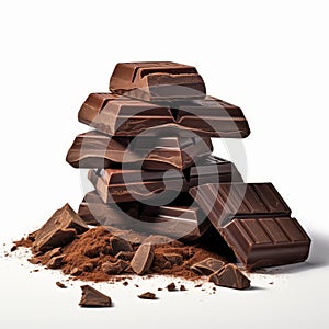 Hyperrealism Photography: Chocolate De Choclo On Isolated White Background