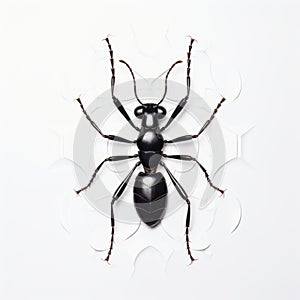 Hyperrealistic Ant Sculpture On White Background Inspired By Georgia O\'keeffe