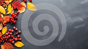 Hyperrealistic Autumn Elements on Light Grey Background Photography