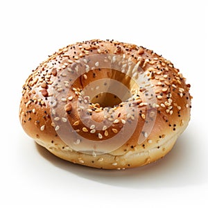 Hyperrealistic Bagel Photography On White Background