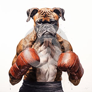 Hyperrealistic Boxing Dog Print By Nick Roberts