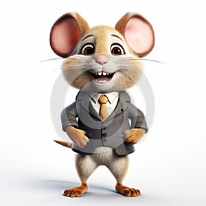 Hyperrealistic Cartoon Rat: A Playful And Stylish Animated Character photo