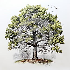 Hyperrealistic Colored Pencil Drawings Of An Old Tree