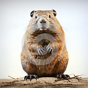 Hyperrealistic 3d Groundhog: Precise Angura Kei Artwork With Uhd Detail photo